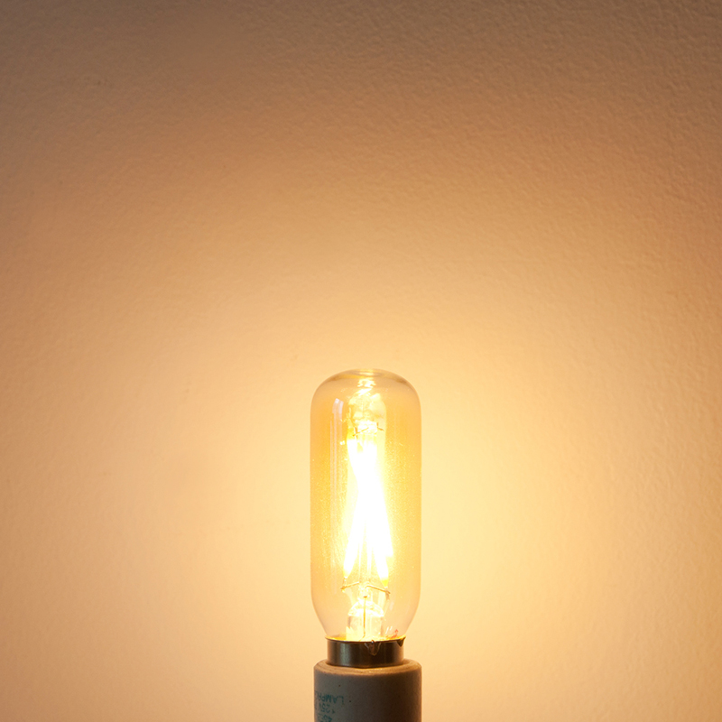 Gold Tint T8 E12 2W LED Vintage Antique Filament Light Bulb, 25W Equivalent, 4-Pack